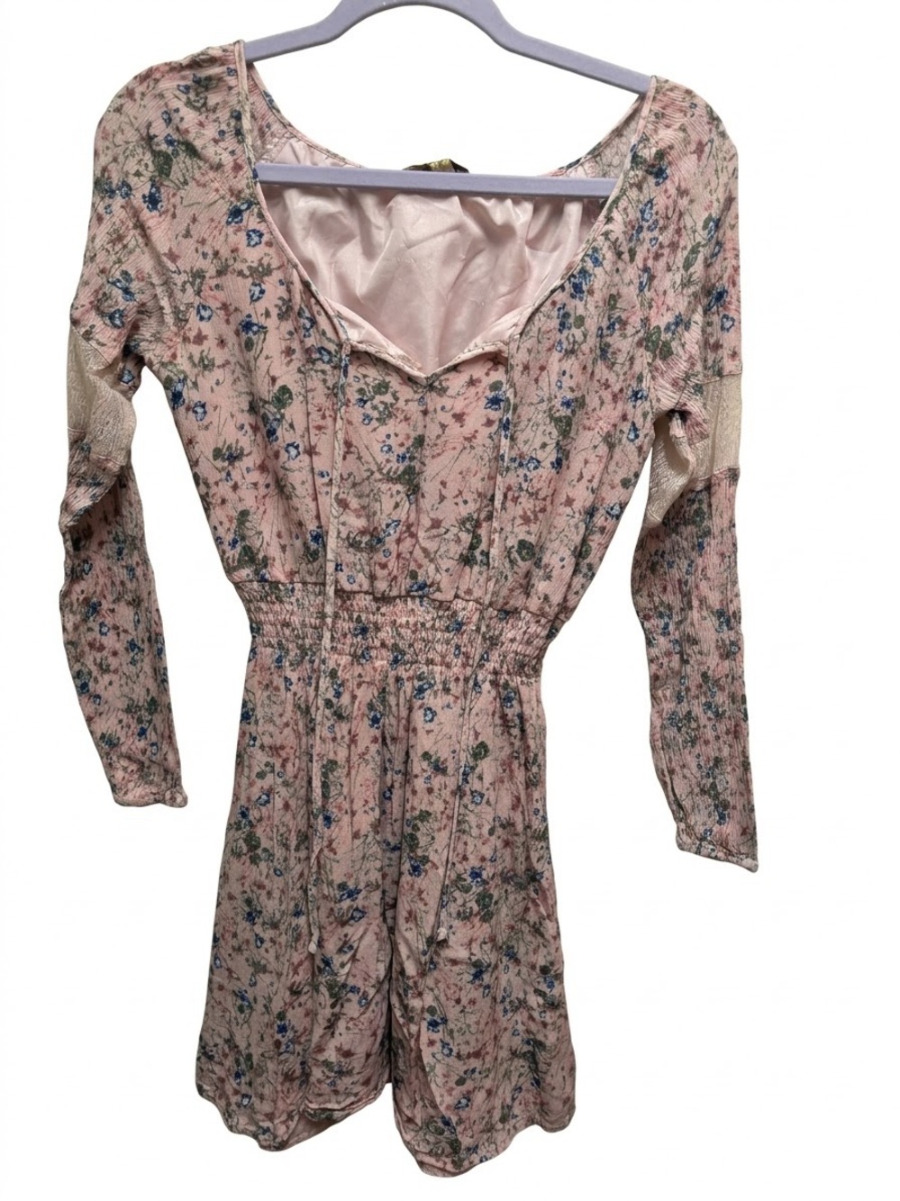 Vera Wang Pink Floral Long-Sleeve Romper